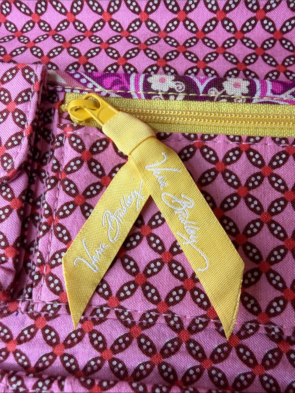 Vera Bradley Yellow and Pink Paisley Quilted Crossbody - Picture 2 of 5